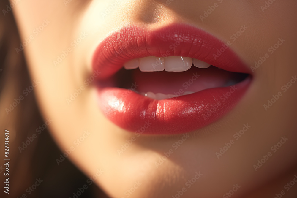 Fototapeta premium detail photograph of a mouth in macro