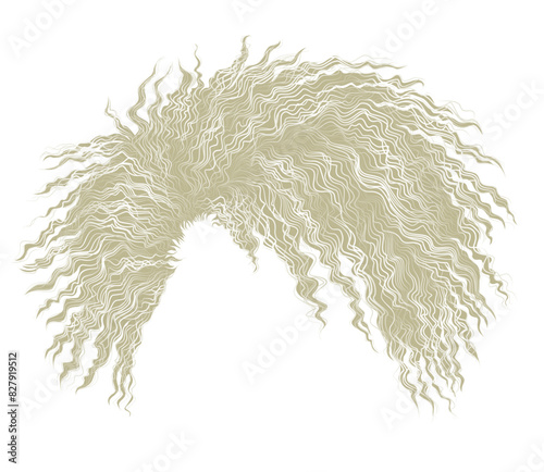 curly disheveled african blond  hair
