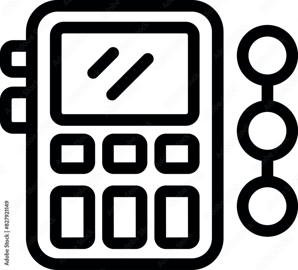 Black and white vector icon of a card payment machine with keypad and card slots Black and white vector icon of a card payment machine with keypad and card slots