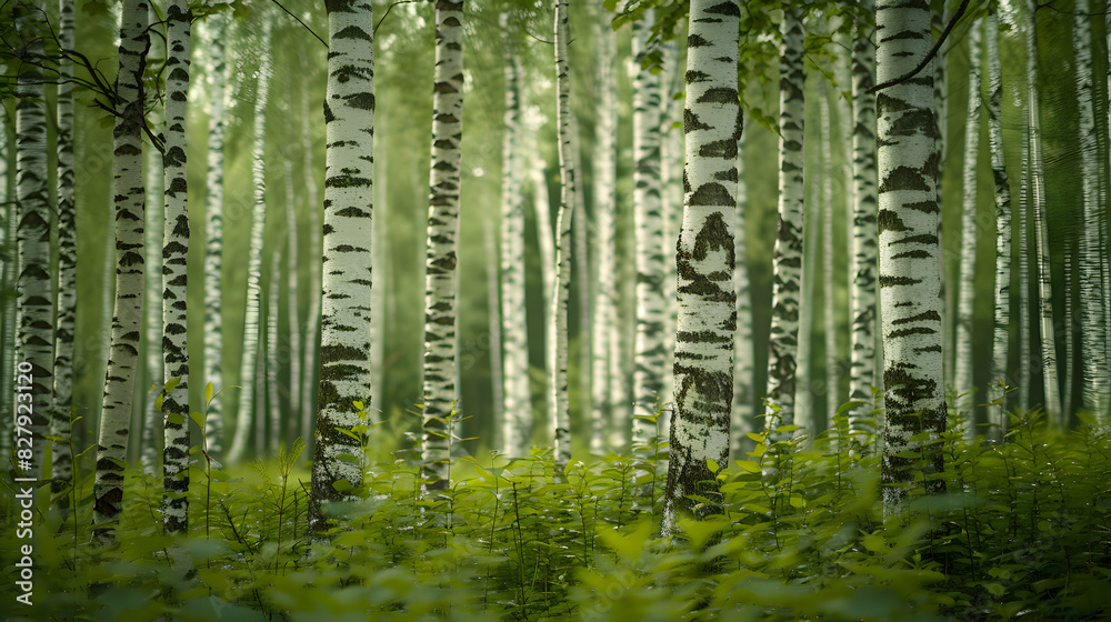 Naklejka premium Birch forest abstract background