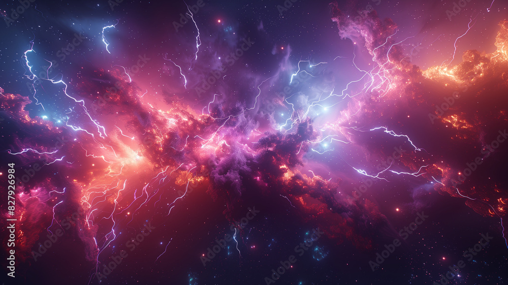 Fototapeta premium Space Fireworks: A Spectacular Display of Light in the Celestial Night