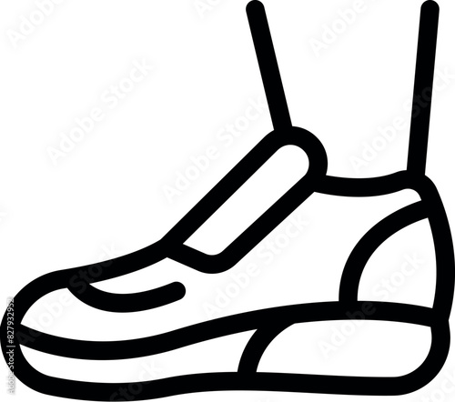 Black and white vector illustration of a hightop sneaker, perfect for fashion and sports themes