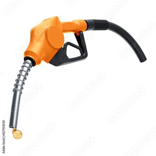 3D Fuel Pump Nozzle for Gasoline, Alcohol, Diesel at Gas Station with Transparent Background