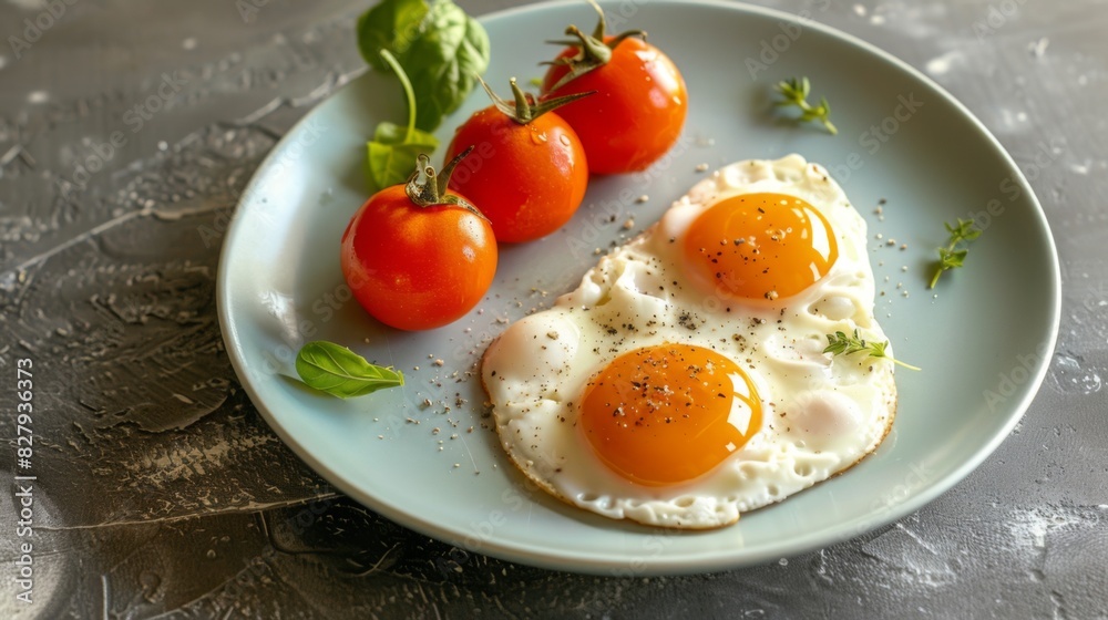 stir-fried tomatoes with egg smile on plate - healthy food style stir-fried tomatoes with egg smile on plate - healthy food style
