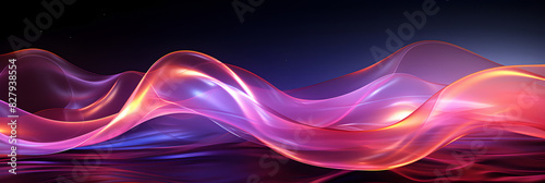 Colorufl Neon Light Waves: A Vibrant Display of Dynamic Energy and Motion, Featuring Radiant Colors, Futuristic Design, and Intricate Patterns photo