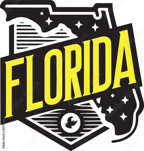 Florida Vintage State Shape Vector