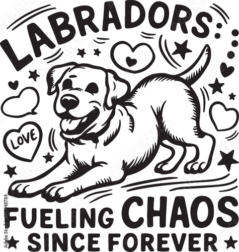 Labrador Fueling Chaos Vector Illustration