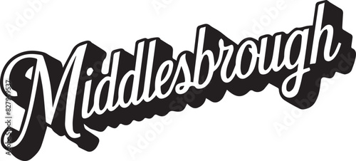 Middlesbrough England Retro Typography Vector