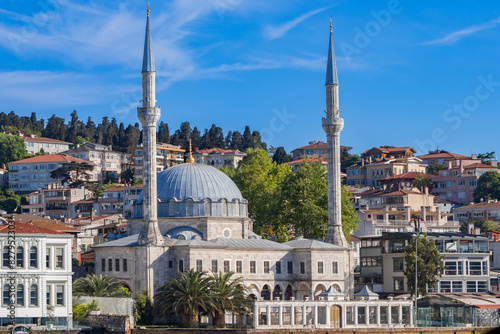 View of the Hamidi Evvel Mosque in Üsküdar from the Bosphorus on a beautiful sunny day photo