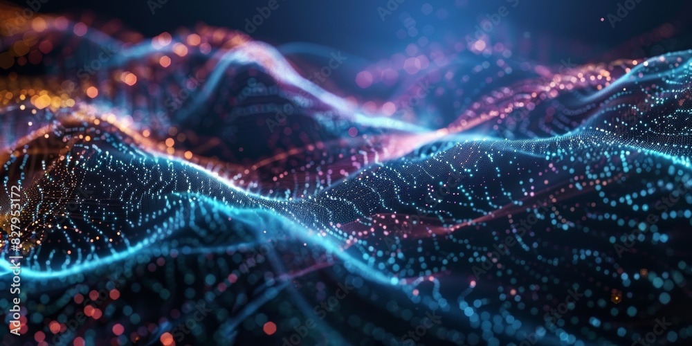 Technology abstract particle wave Background Technology abstract particle wave Background