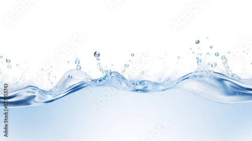 Liquid blue water surface with bubbles and splashes. Water splashes. Water splashes.