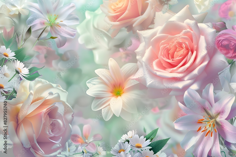 Obraz premium Backdrop of colorful roses