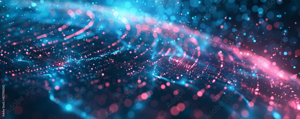 Technology abstract particle wave Background	