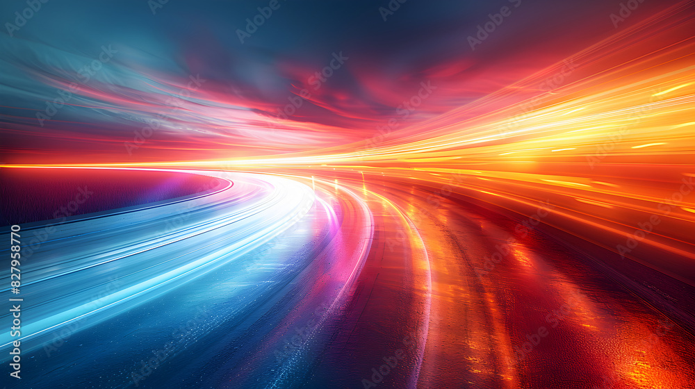 Colorful vibrant neon light stripes and dots, luminous lighttail stripes on a dark moody background, futuristic design, modern light art Colorful vibrant neon light stripes and dots, luminous lighttail stripes on a dark moody background, futuristic design, modern light art