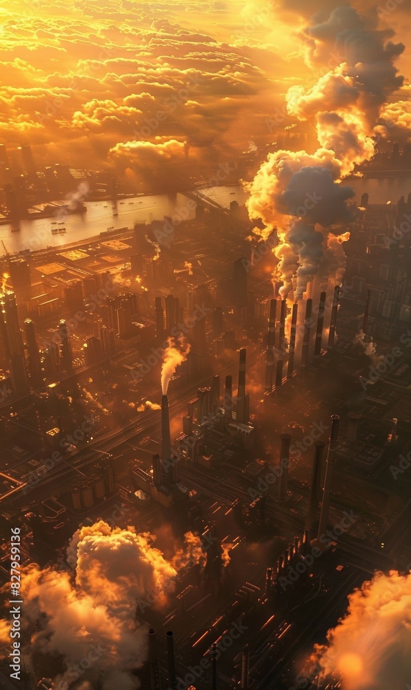 aerial view of heavy industry factory with smokestacks, chimneys and pipe, air and environment pollution, smoke stack and smog over industrial chemical plant aerial view of heavy industry factory with smokestacks, chimneys and pipe, air and environment pollution, smoke stack and smog over industrial chemical plant