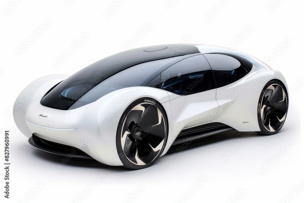 White futuristic sports car with a sleek design and transparent elements, highlighting advanced technology and high performance White futuristic sports car with a sleek design and transparent elements, highlighting advanced technology and high performance