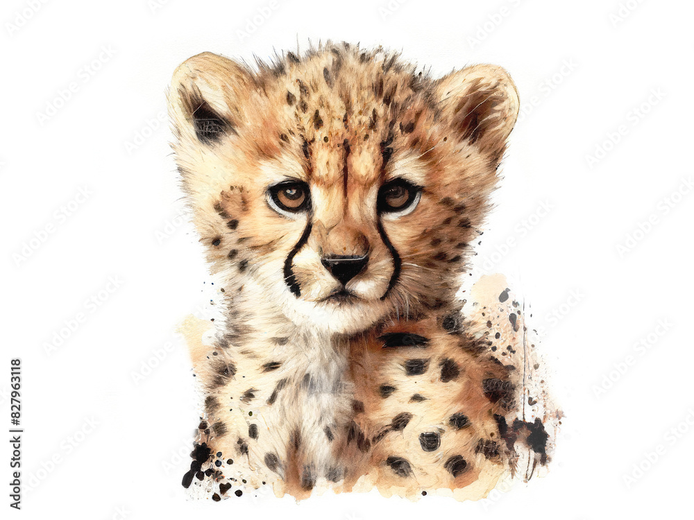 Obraz premium Cheetah baby. Generative AI