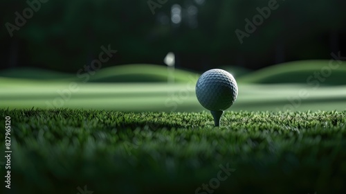 Golf Ball Positioned on a Tee photo
