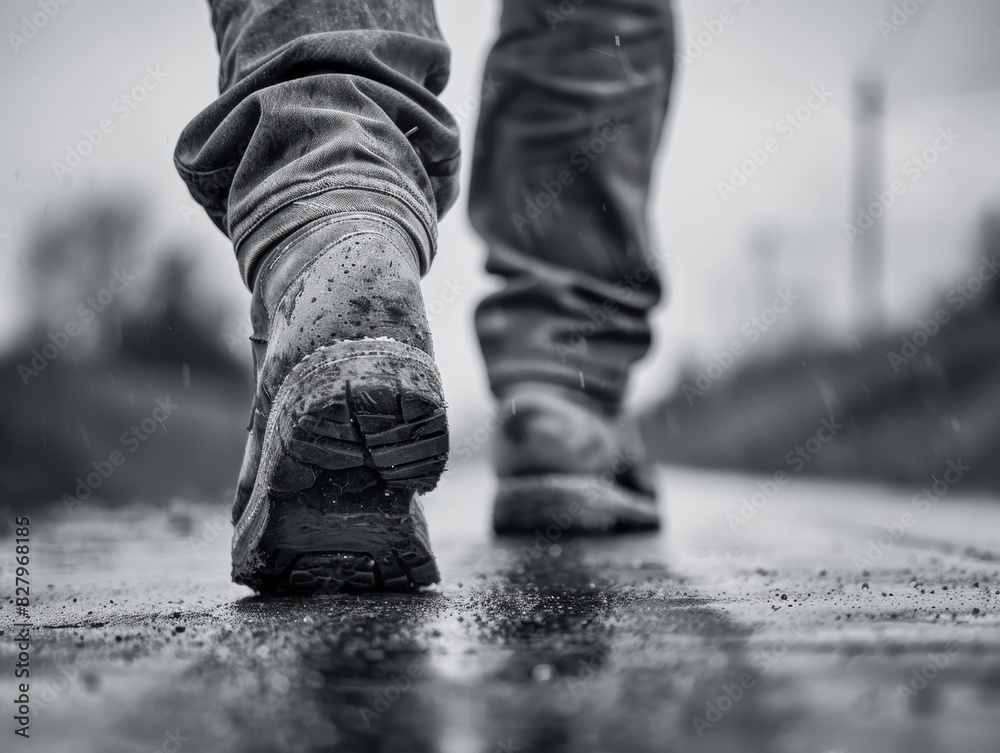 Feet walking in a chosen direction. Feet walking in a chosen direction.