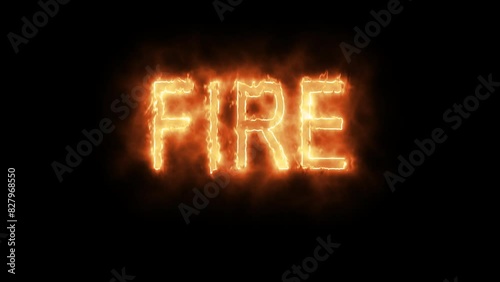 Fire text effect 4k animation. A burning text effect with a transparent video template