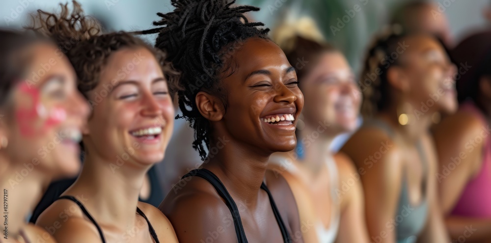 Diverse Group of Young Women Laughing and Smiling, Joyful Friendship and Togetherness Diverse Group of Young Women Laughing and Smiling, Joyful Friendship and Togetherness
