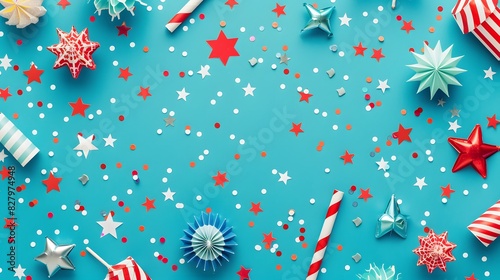 Wallpaper Mural Independence day USA banner template american balloons flag and Colorful Fireworks decor.4th of July celebration poster template.fourth of july voucher discount.Vector illustration  Torontodigital.ca