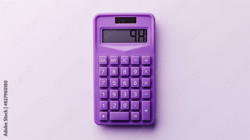 Purple calculator on a universal gray background. Gray background. Calculator in magenta color, 3d rendering - Generative AI Purple calculator on a universal gray background. Gray background. Calculator in magenta color, 3d rendering - Generative AI