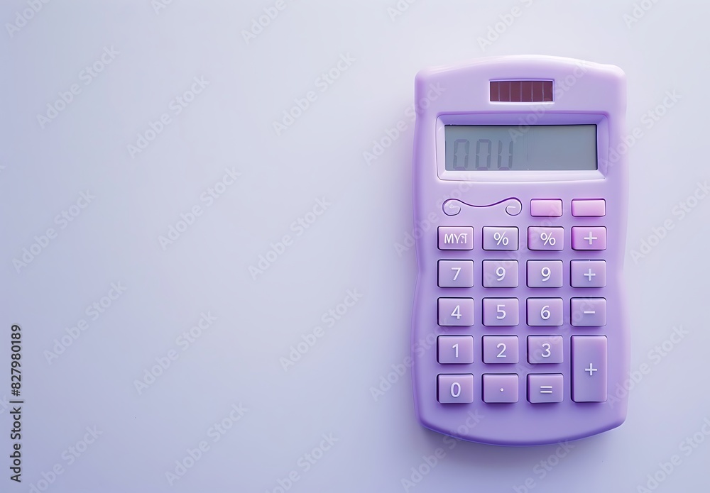 Purple calculator on a universal gray background. Gray background. Calculator in magenta color, 3d rendering - Generative AI Purple calculator on a universal gray background. Gray background. Calculator in magenta color, 3d rendering - Generative AI