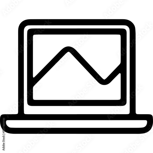 Icon Name Laptop with Stock Market - An image depicting a laptop with stock market data, which can be inferred from the extracted path strings.