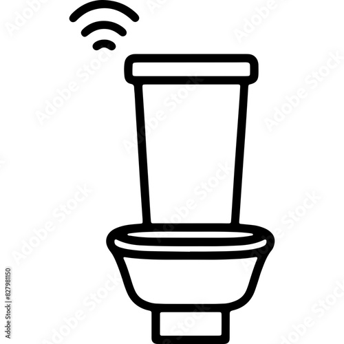 Icon Name WC with WiFi - An image depicting a toilet (WC) with WiFi, which can be inferred from the extracted path strings