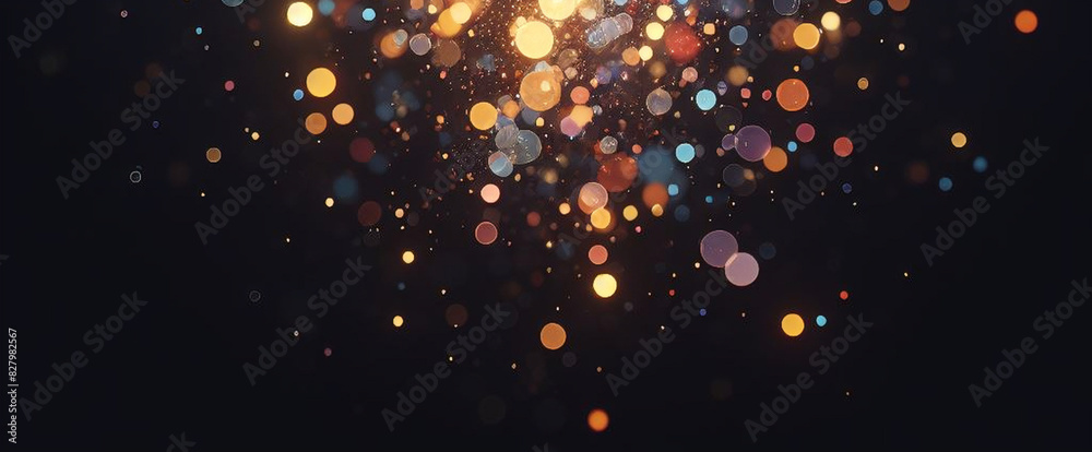 Abstract Shining bokeh lights glass rays on black background Abstract Shining bokeh lights glass rays on black background