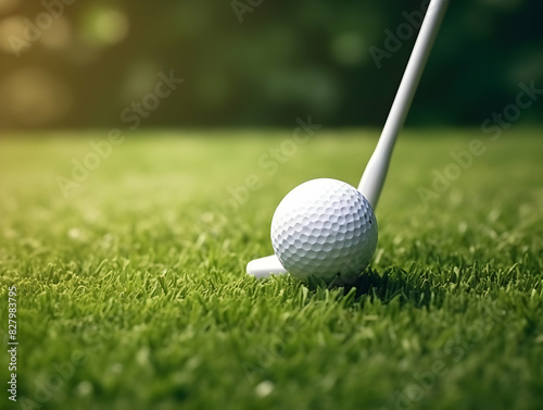 Golf Playing, Golf balls on Golf Club, Professional golf course, Golfer putting golf ball on the green golf, Golf Players Playing, Ai Generated Photo