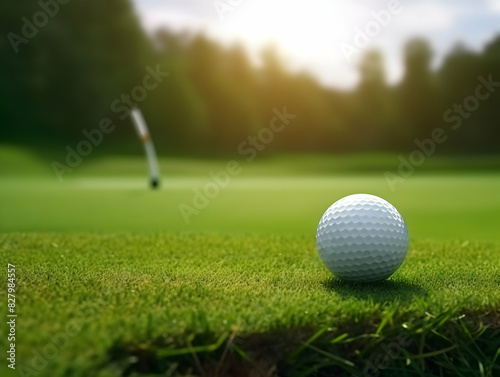 Golf Playing, Golf balls on Golf Club, Professional golf course, Golfer putting golf ball on the green golf, Golf Players Playing, Ai Generated Photo