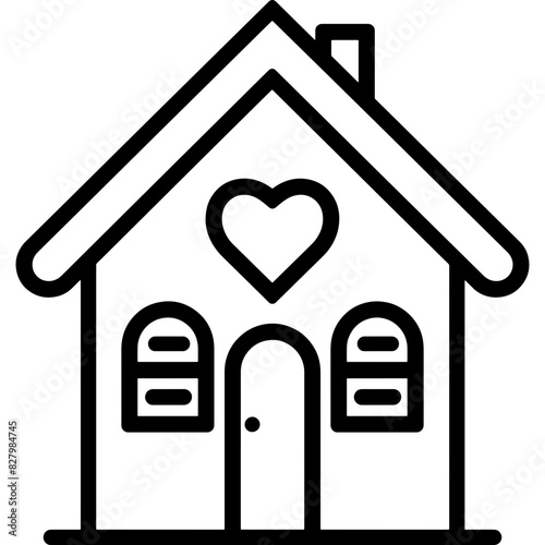 Icon Name House Love  - An image depicting a house and a heart, which can be inferred from the extracted path strings.