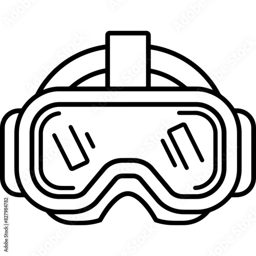 VR goggles icon, representing immersive virtual reality technology and futuristic digital experiences