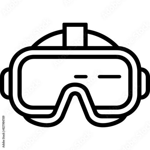 VR goggles icon, representing immersive virtual reality experiences and cutting-edge technology