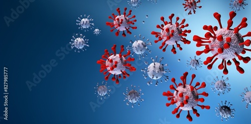 Viruses and bacteria in infected organism Pathogenic bacteria in human body. Pandemic outbreak concept.