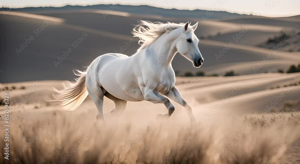 beautiful white horse running on the beach beautiful white horse running on the beach