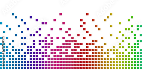 Colorful Blocks. Pixel art style. Abstract background with colorful squares. Colorful and black background.