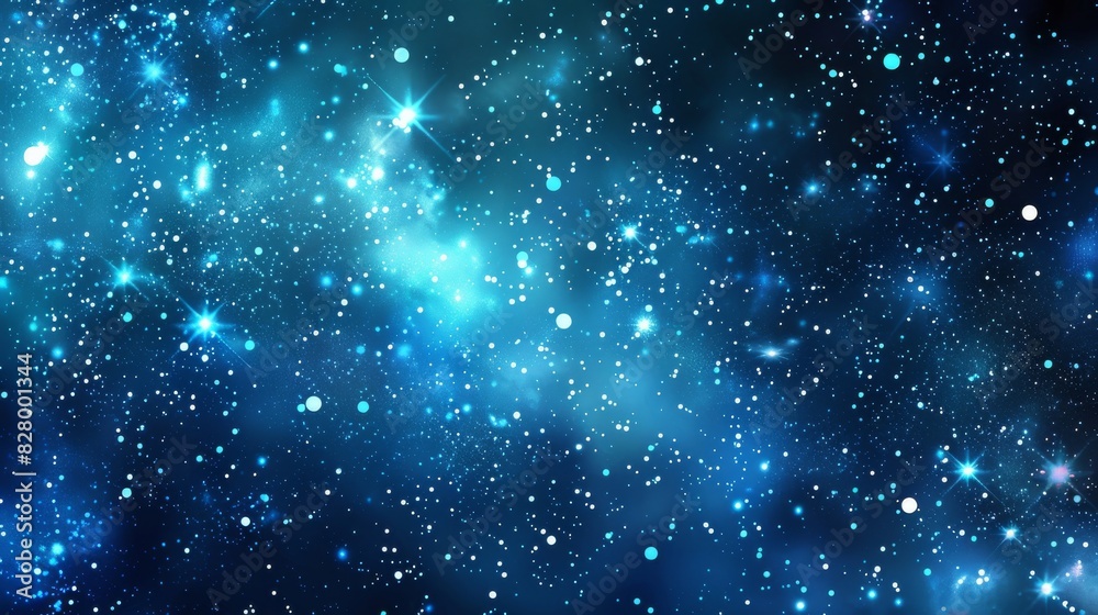 A blue sky with stars and a galaxy A blue sky with stars and a galaxy
