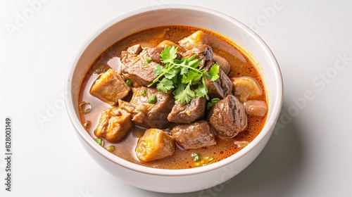 Authentic Thai Cuisine - Kaeng Hung Lay - Thai Northern Style Pork Curry in Rich Spicy Sauce with Tender Pork Chunks and Aromatic Spices - Generative AI