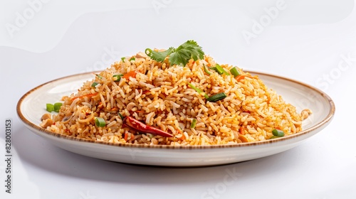 Authentic Thai Cuisine - Kao Pad - Thai Fried Rice with Vegetables and Spices - Generative AI
