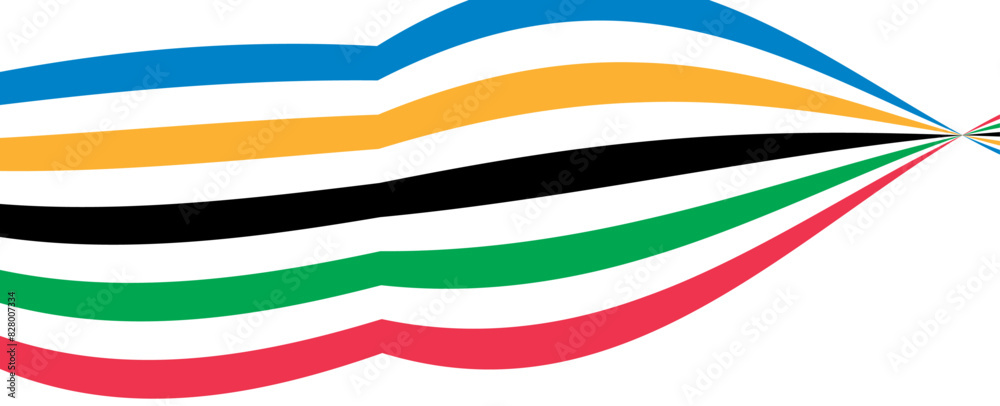 Colorful curved striped way isolated on transparent background. Olympic games banner. Olympic games straight lines, Olympic color ring, game line, modern. Vector illustration Colorful curved striped way isolated on transparent background. Olympic games banner. Olympic games straight lines, Olympic color ring, game line, modern. Vector illustration