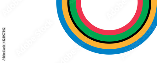 Colorful curved striped way isolated on transparent background. Olympic games banner. Olympic games straight lines, Olympic color ring, game line, modern. Vector illustration