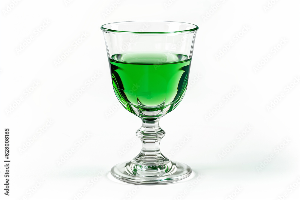 Glass Filled With Green Liquid Glass Filled With Green Liquid