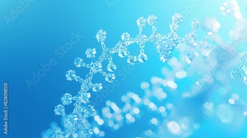 DNA strand on blue color background.