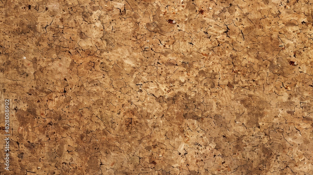 A brown surface with many holes and cracks