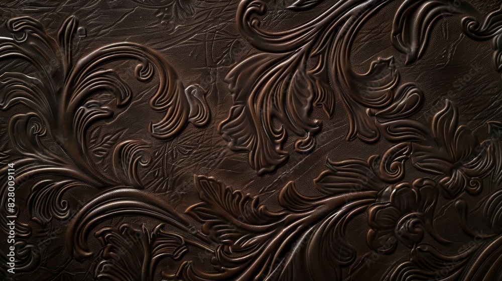custom made wallpaper toronto digitalA brown leather background with a floral design