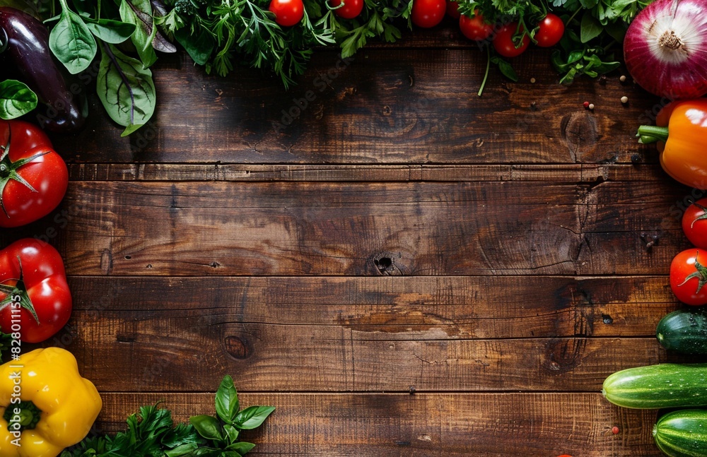 many different vegetables on a wooden table, rustic style, minimalistic many different vegetables on a wooden table, rustic style, minimalistic