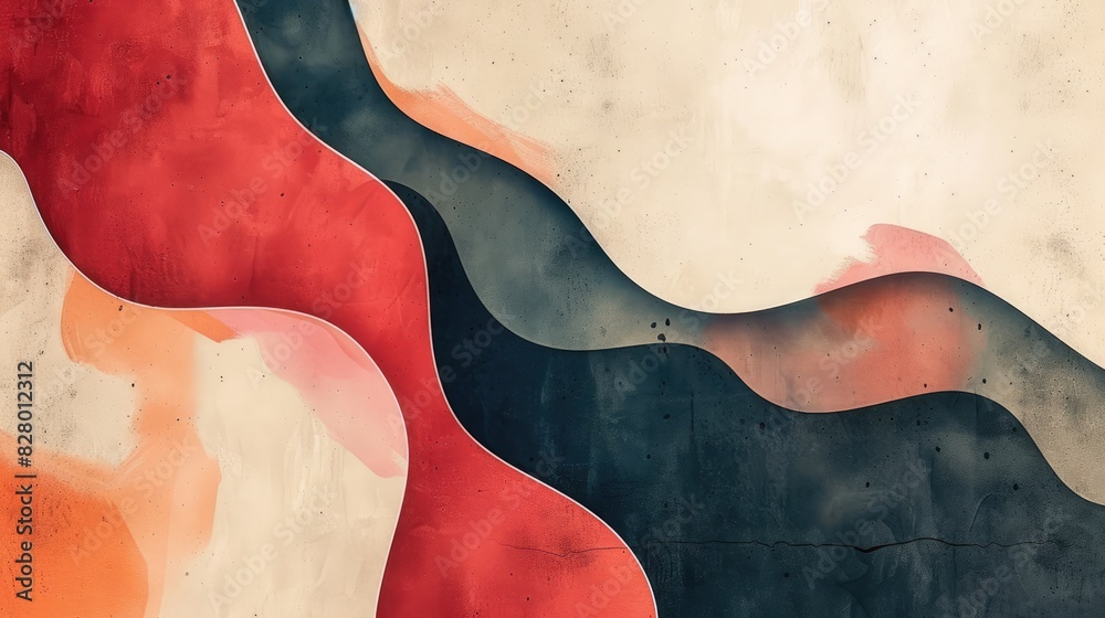 Abstract Flowing Shapes Painting Abstract Flowing Shapes Painting